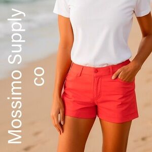 Mossimo Supply Co. Women's Bright Coral Low Waist Shorts 7